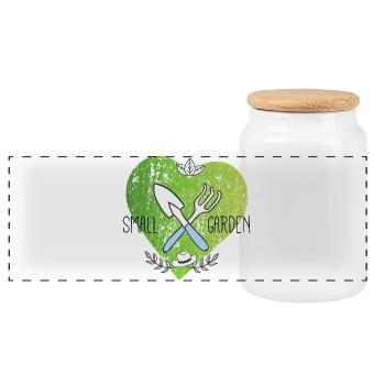 Green garden beet pflanzen hobbygärtner farmer b - Panoramic Cookie Jar with Wooden Lid - white - Front