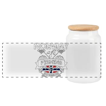 Norway Fishing Experience Angeln Norwegen - Panorama Keksdose mit Holzdeckel - Weiß - Vorne
