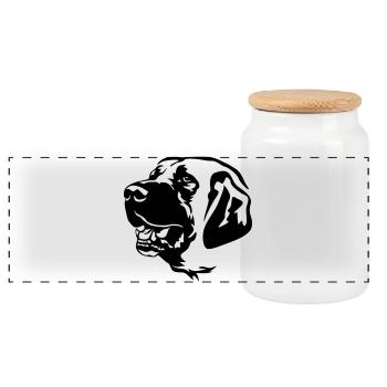 Kangal Tête - Boîte à biscuits avec couvercle en bois - blanc - Devant
