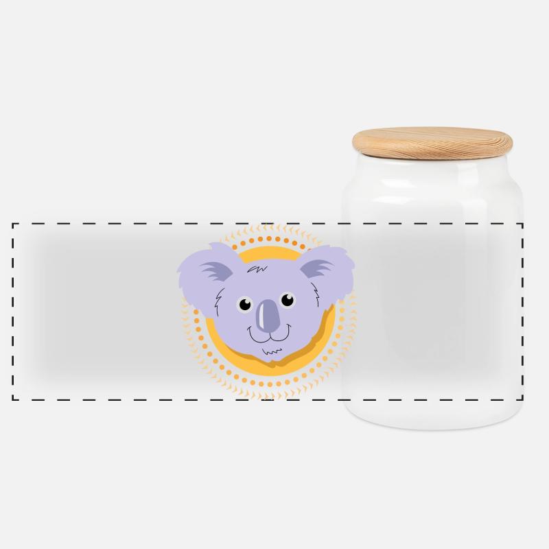 Kleiner Koala - Panorama Keksdose mit Holzdeckel - Weiß