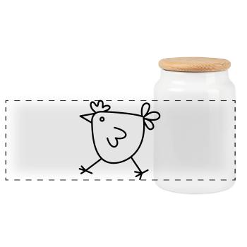 Cadeau de poule de poulet pour les amis du poulet - Boîte à biscuits avec couvercle en bois - blanc - Devant