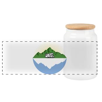 I hate people - Camping Natur Einsamkeit - Panorama Keksdose mit Holzdeckel - Weiß - Vorne