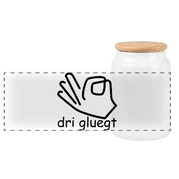 dri gluegt - Panorama Keksdose mit Holzdeckel - Weiß - Vorne