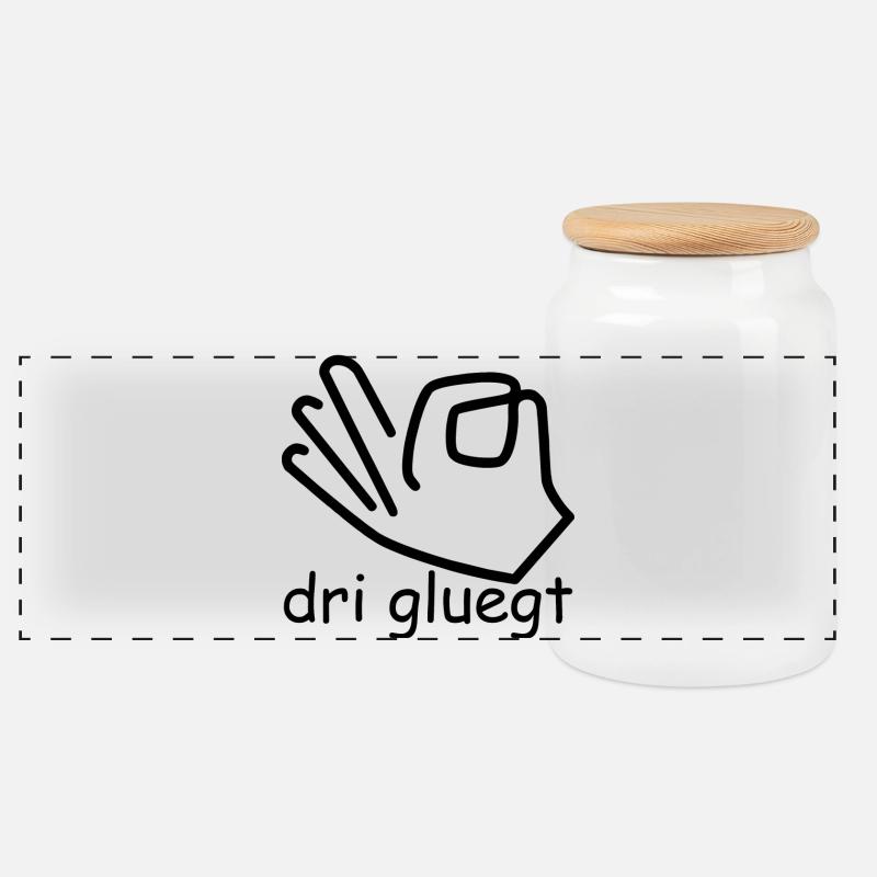 dri gluegt - Panorama Keksdose mit Holzdeckel - Weiß