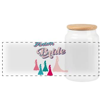 team bride evjf team de la mariée - Boîte à biscuits avec couvercle en bois - blanc - Devant
