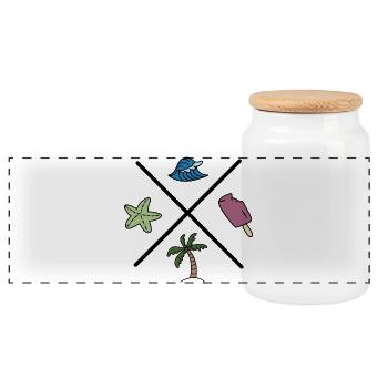 Design für den Sommer - Panorama Keksdose mit Holzdeckel - Weiß - Vorne