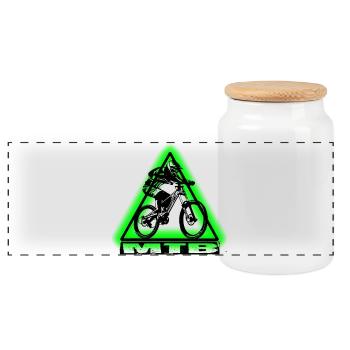 MTB Bike - Panorama Keksdose mit Holzdeckel - Weiß - Vorne