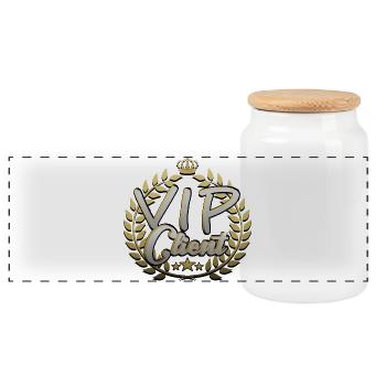 VIP Client - Boîte à biscuits avec couvercle en bois - blanc - Devant
