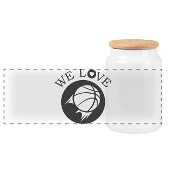 We Love Basketball StreetballFriends Logo de l’icône - Boîte à biscuits avec couvercle en bois - blanc - Devant