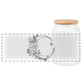 Aries astrology - Panoramic Cookie Jar with Wooden Lid - white - Front