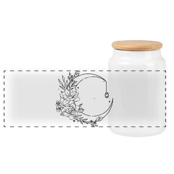 Astrologie du cancer - Boîte à biscuits avec couvercle en bois - blanc - Devant