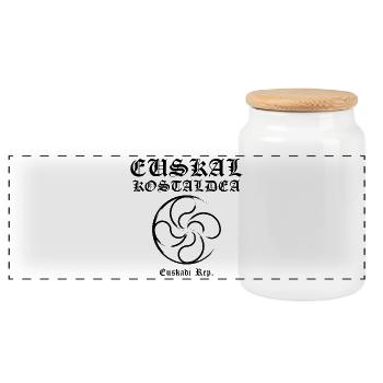 Croix Basque - Boîte à biscuits avec couvercle en bois - blanc - Devant