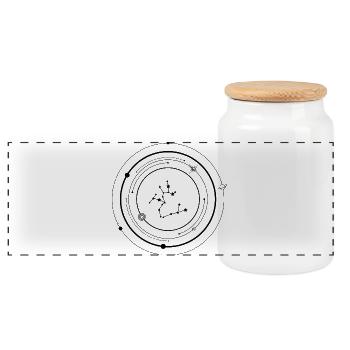Sagittarius Zodiac - Panoramic Cookie Jar with Wooden Lid - white - Front
