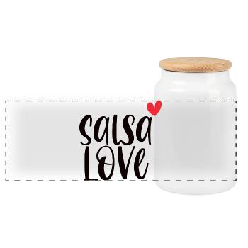 L’amour de la salsa! Danseur danseur Cadeau de danse - Boîte à biscuits avec couvercle en bois - blanc - Devant