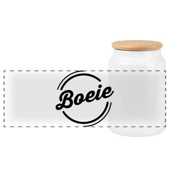 Youth language Flanders: Boeie - Panoramic Cookie Jar with Wooden Lid - white - Front