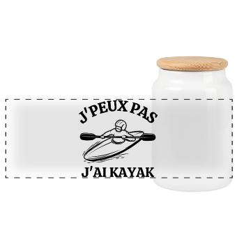 kayak, canoë kayak, rafting, paddle - Boîte à biscuits avec couvercle en bois - blanc - Devant