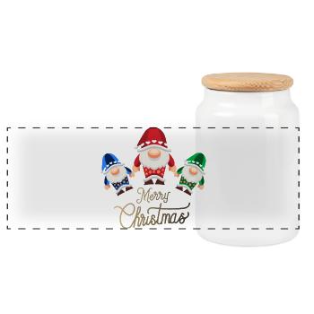 Gnomentrio Magie de Noël - Boîte à biscuits avec couvercle en bois - blanc - Devant