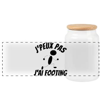 footing, running, course à pied, jogging - Boîte à biscuits avec couvercle en bois - blanc - Devant