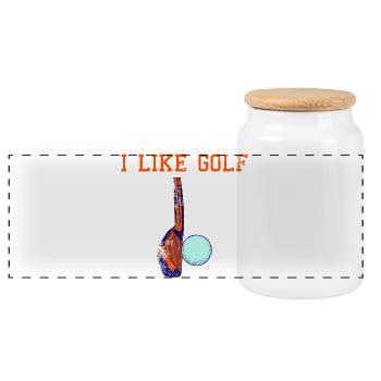 Ich liebe Golf - Panorama Keksdose mit Holzdeckel - Weiß - Vorne