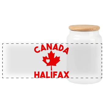 Kanada Halifax - Panorama Keksdose mit Holzdeckel - Weiß - Vorne