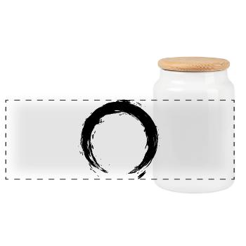 Cercle Zen Enso - Boîte à biscuits avec couvercle en bois - blanc - Devant