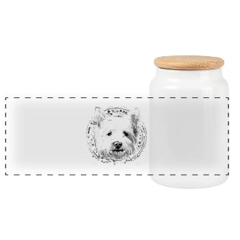 West Highland White Terrier Liebhaber - Panorama Keksdose mit Holzdeckel - Weiß - Vorne