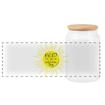 heid is so a scheina dog-heute ist ein schöner Tag - Panorama Keksdose mit Holzdeckel - Weiß - Vorne