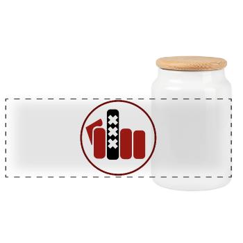 020FY - Panorama Keksdose mit Holzdeckel - Weiß - Vorne