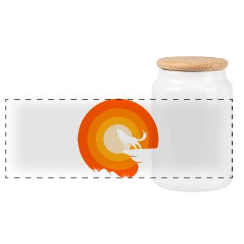 Le loup est mon animal spirituel - Boîte à biscuits avec couvercle en bois - blanc - Devant