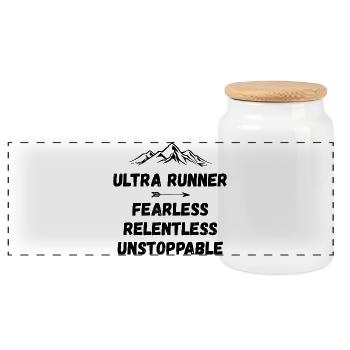 Ultra Runner - Intrépide. Implacable. Imparable. - Boîte à biscuits avec couvercle en bois - blanc - Devant