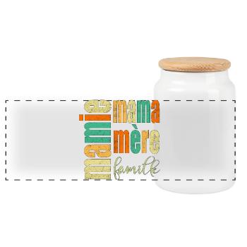 MAMIE MAMA FAMILLE MÈRE - Boîte à biscuits avec couvercle en bois - blanc - Devant
