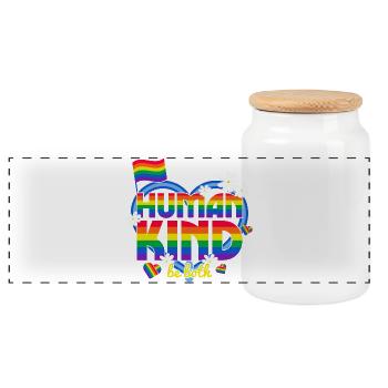 LGBT, gay, lesbian, pride - Panoramic Cookie Jar with Wooden Lid - white - Front