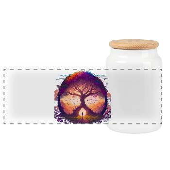 L’Arbre des rêves - Boîte à biscuits avec couvercle en bois - blanc - Devant