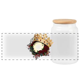 roses intemporelles ornement Art Nouveau avec couronne - Boîte à biscuits avec couvercle en bois - blanc - Devant