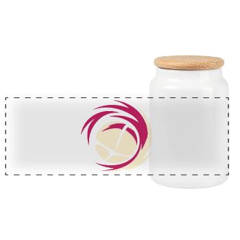 Volleyball - Panorama Keksdose mit Holzdeckel - Weiß - Vorne