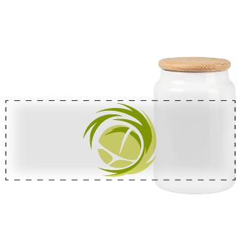Logo de volleyball minimaliste - Boîte à biscuits avec couvercle en bois - blanc - Devant