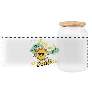 School is the new cool - Kids T-Shirt - Panorama Keksdose mit Holzdeckel - Weiß - Vorne