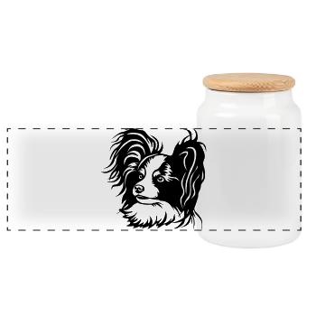 Tête de papillon - Boîte à biscuits avec couvercle en bois - blanc - Devant