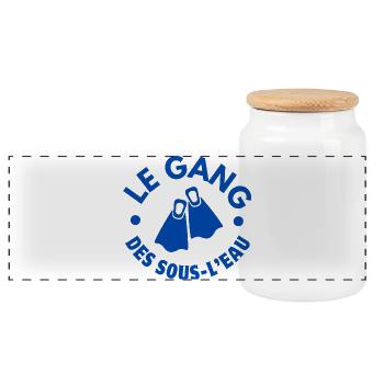 plongée, sous-marine, tuba, plongeur - Boîte à biscuits avec couvercle en bois - blanc - Devant