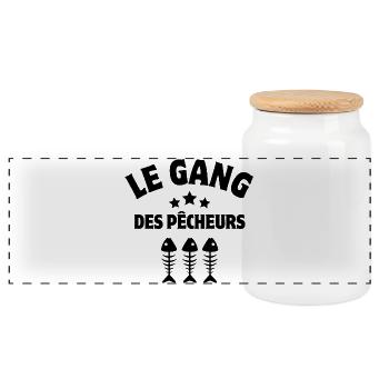 pêche, pêcheur amateur, truite - Boîte à biscuits avec couvercle en bois - blanc - Devant