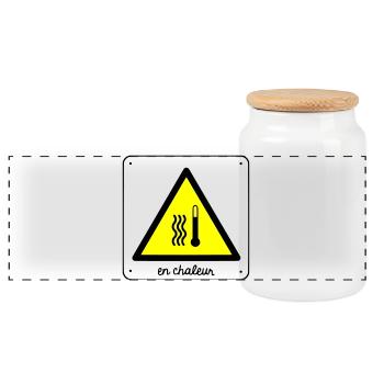 En chaleur - Boîte à biscuits avec couvercle en bois - blanc - Devant