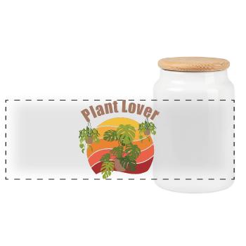 Plant Lover im Retro-Look - für alle Pflanzenliebh - Panorama Keksdose mit Holzdeckel - Weiß - Vorne