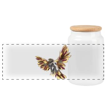 Adler Flug Illustration Farben Symbol Vogel icon - Panorama Keksdose mit Holzdeckel - Weiß - Vorne