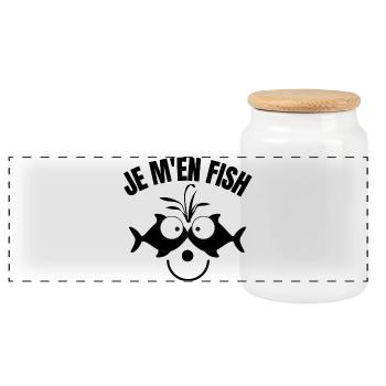 pêche, pêcheur, partie de pêche - Boîte à biscuits avec couvercle en bois - blanc - Devant