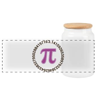 Pi Day - Happy Pi Day - Panoramic Cookie Jar with Wooden Lid - white - Front