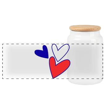 COUPLE. JUST MARRIED. EVJF. SAINT VALENTIN. MARIES - Boîte à biscuits avec couvercle en bois - blanc - Devant
