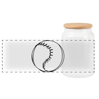 Balle de baseball - Boîte à biscuits avec couvercle en bois - blanc - Devant