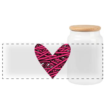 CŒUR. CŒURS. SAINT VALENTIN. LOVE. AMOUR. COUPLE. - Boîte à biscuits avec couvercle en bois - blanc - Devant