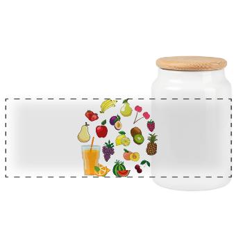 Nature's Candy - Panoramic Cookie Jar with Wooden Lid - white - Front
