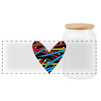 SAINT VALENTIN. EVJF. JE T'AIME. I LOVE YOU. AMOUR - Boîte à biscuits avec couvercle en bois - blanc - Devant